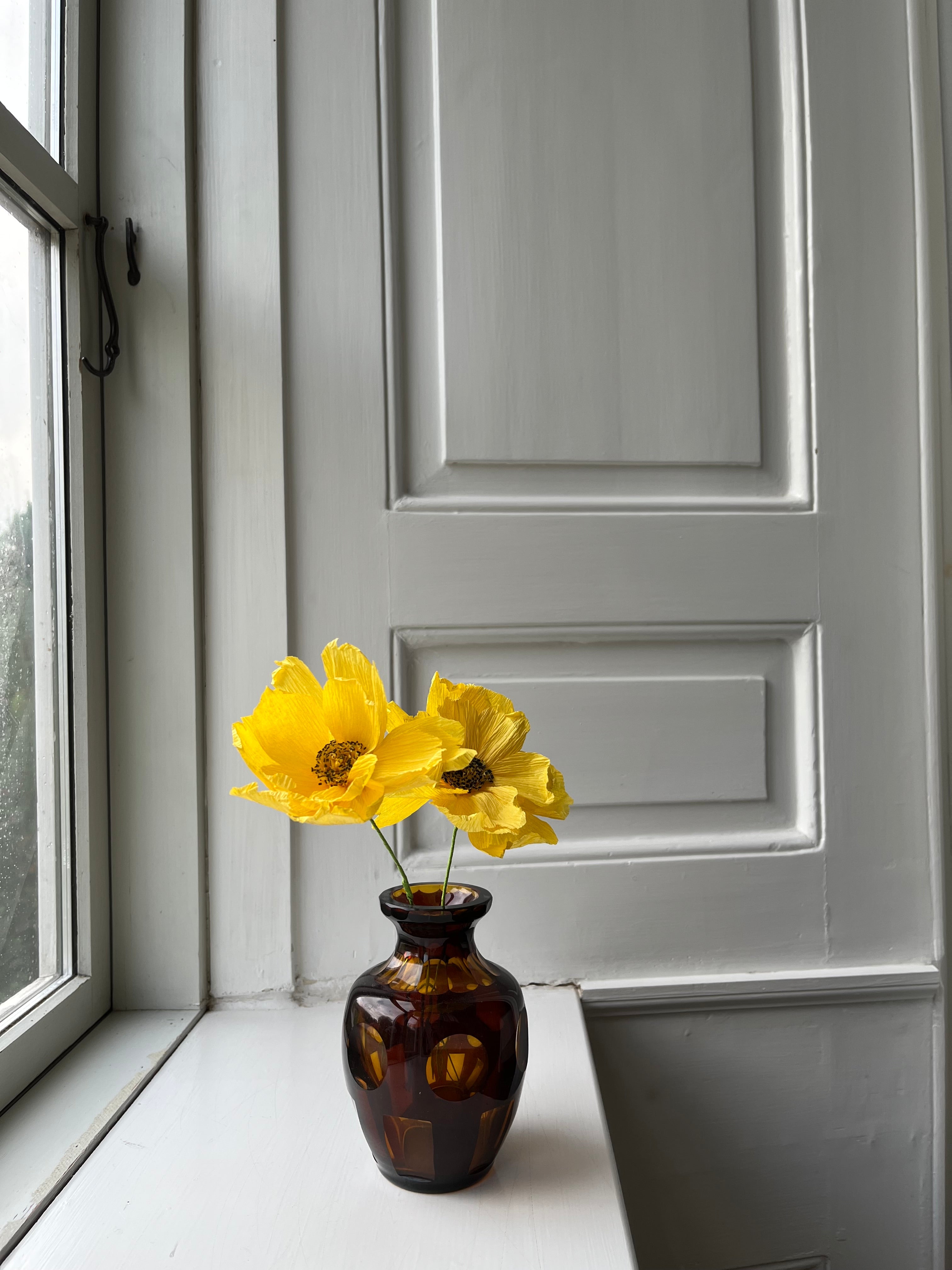 CREPE PAPIRBLOMSTER: GUL VILDROSE